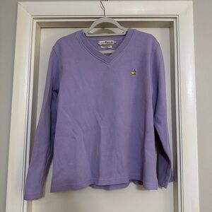 Lavender purple Masters magnolia lane v neck sweater